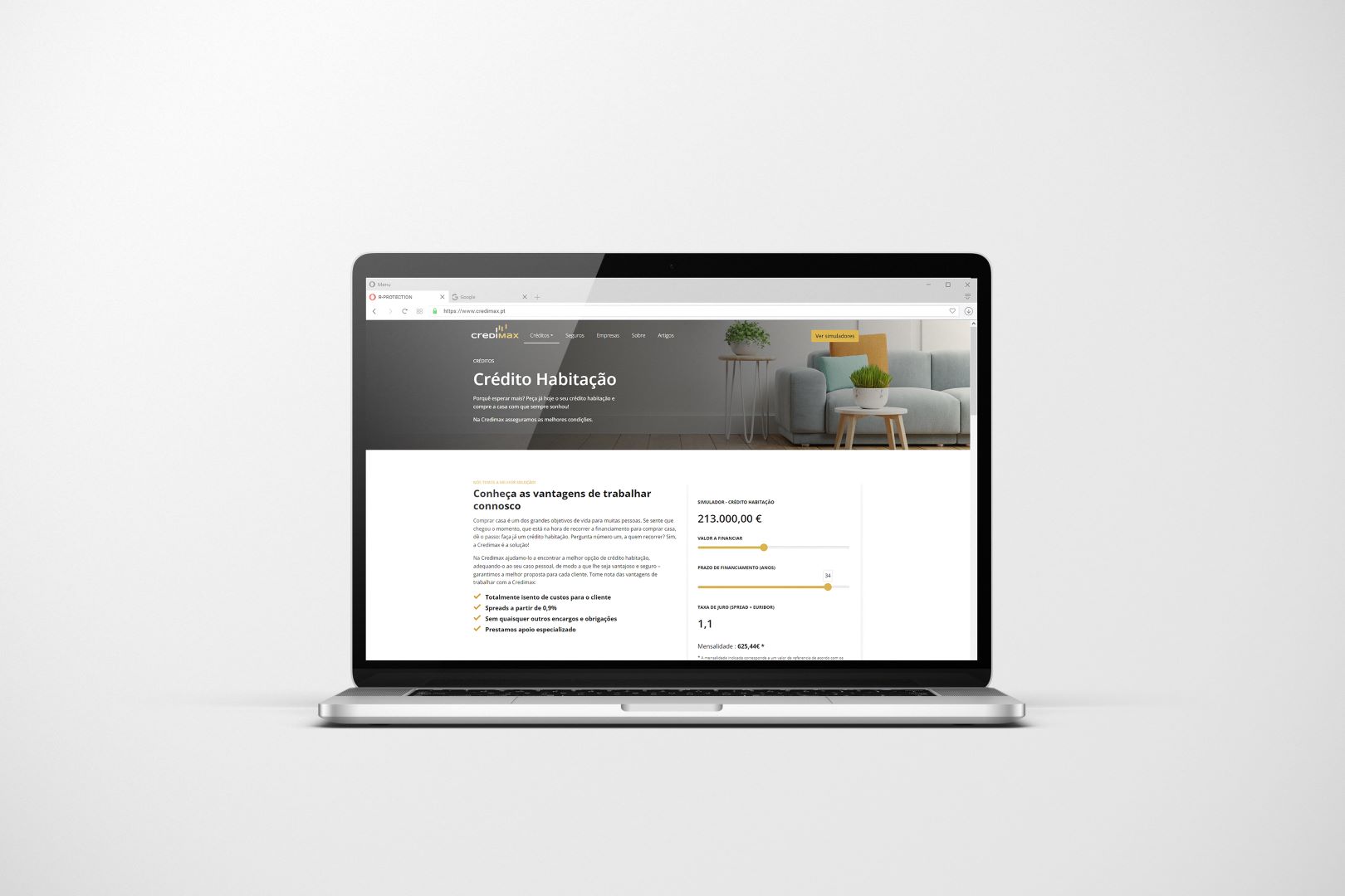 Credimax: site, simuladores, CRM próprio e interligações